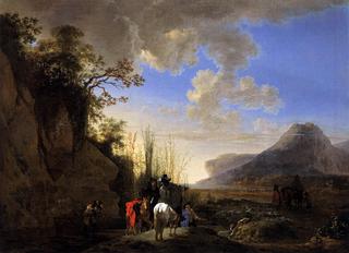 Coastal Scene with Riders Resting