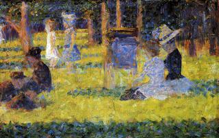 Woman Seated and Baby Carriage