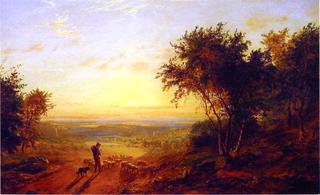 The Return Home: Landscape with Shepherd and Sheep