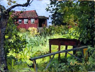 Garden with Red House