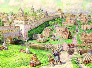 Market in Moscow, XVII Century