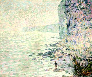 Boy beneath the Cliffs of Etretat
