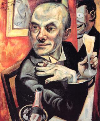 Self-Portrait with Champagne Glass