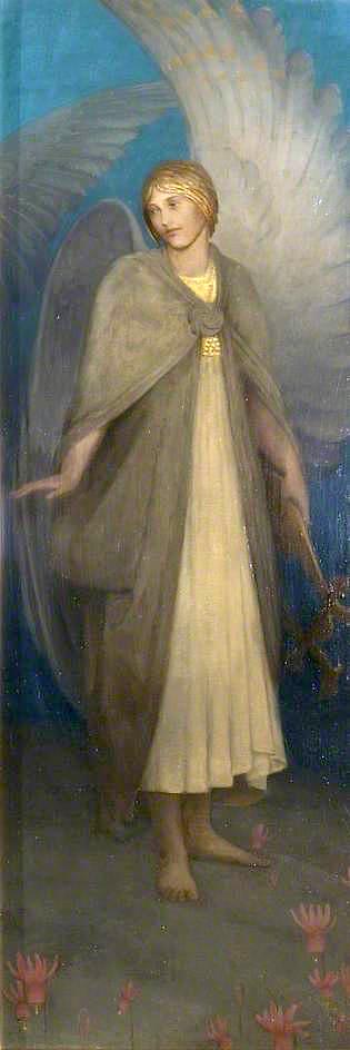 An Angel with a Lyre (triptych, right wing)