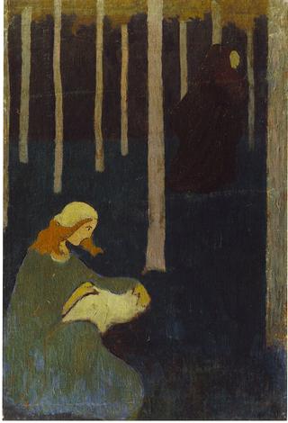 Femme dans un paysage d’Ile-de-France