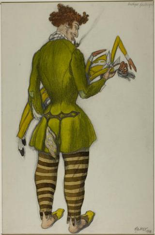 Costume Design for Man in a Green Jacket, for Ballet Boutique Fantasque