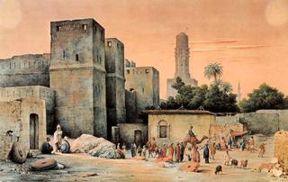 A View from Outside the City Gate, the Bab al-Nasr, in Cairo