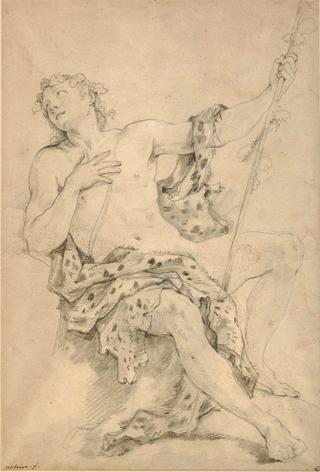Bacchus Seated, Draped in a Leopard Skin