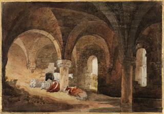 科克斯塔尔修道院的地下室（模仿J.M.W.特纳）