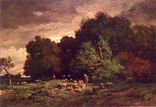 A Shepherd with His Flock