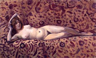 Nude Lying on a Flowered Drapery