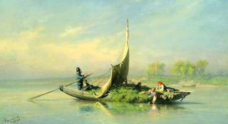Peasant Family in a Boat