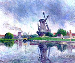 Holland, Windmill near the Canal