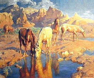Horses at Water, Arizona