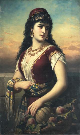 An Oriental Beauty with Fruit