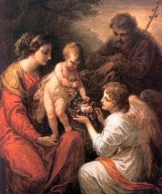Holy Family with an angel