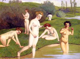 Woman Playing in a Landscape