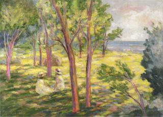 Two girls in a landscape