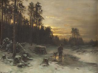 Hunter in a Winter Landscape