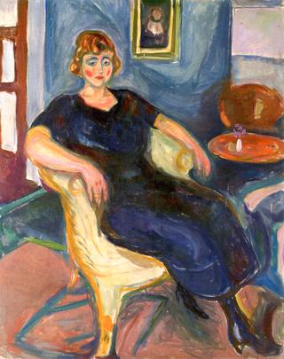 Model in Wicker Chair