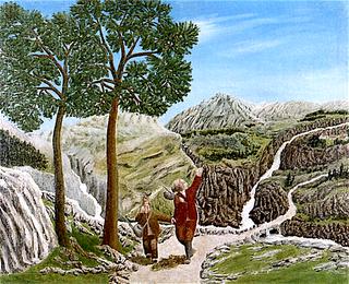 Two Figures in a Landscape, Leaving