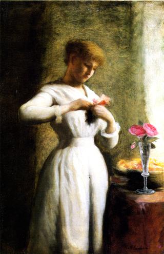Woman with Roses