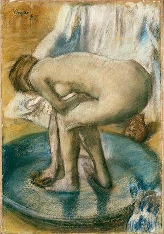 Woman Bathing in a Shallow Tub