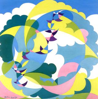 Landscape + Swallows in Flight