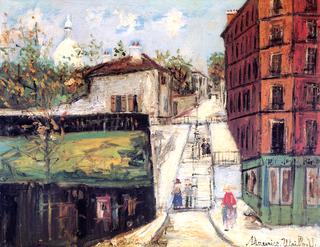 Street in Montmartre with the Sacré Coeur