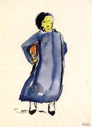 Chinese Woman, Blue Dress