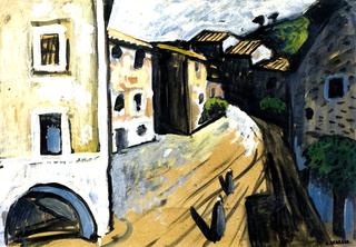 Village Street with Two Women
