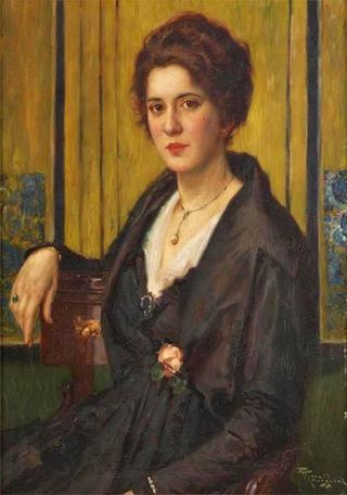 Young Woman with Rose