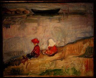 Two children at the beach