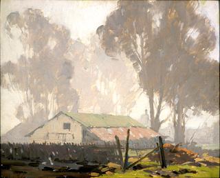 Barn in the Fog
