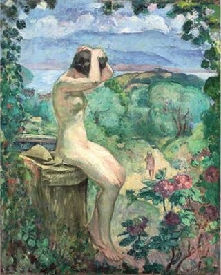 Nude by the Fountain