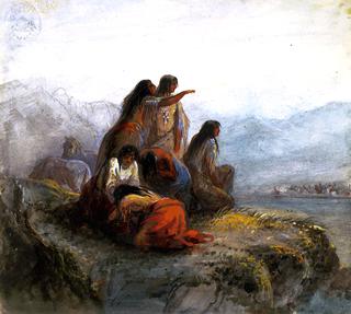 Indian Women Watching a Battle