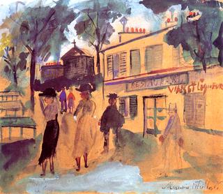 Busy Street in Montmartre