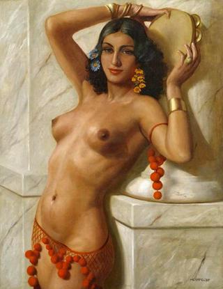 Oriental Dancer with Tambourine