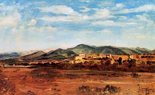 The Village of Vaucluse, on the Banks of the Durance During the Dry Season