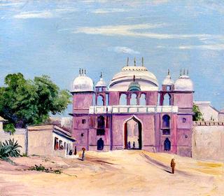 Gate of Rajah's Palace, Benares, India