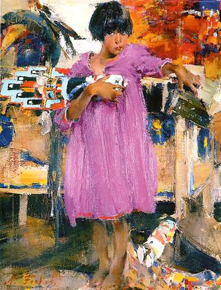 Girl in Lilac Dress
