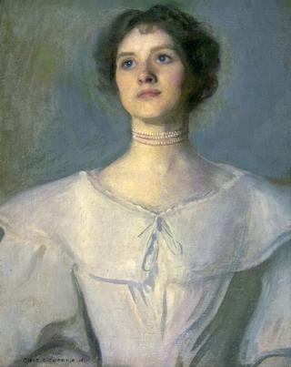 Portrait of a Woman in a White Dress