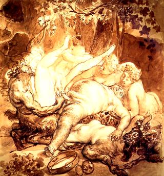 Silen, Satyr and Bacchante