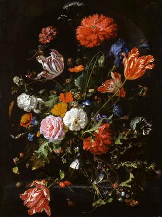 Flowers in a Glass Vase