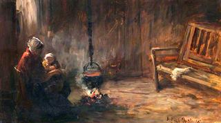 Interior with Mother and Child