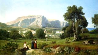View of the Isle of Capri, Gulf of Naples