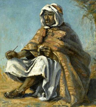 Bedouin Seated with Pen and Book (Sitzender Beduine mit Feder und Buch)