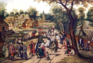 Country Dancing in a Village