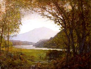 Highland River Scene with Mountain