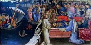 Devils Agitating the Sea as Giuliana Transports the Body of St. Stephen from Jerusalem to Constantin